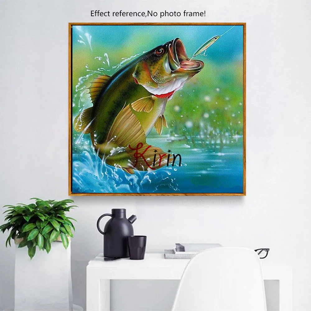 Kirin showMosaic 3D Сделай Сам Вышивка крестиком Алмазная картина рыба полная квадратная