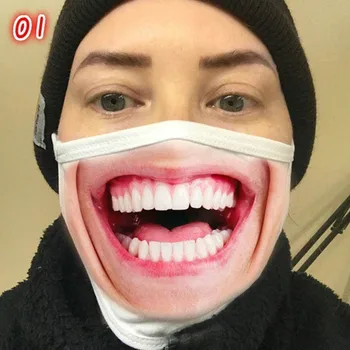 

Unisex Elastic Funny Mask for Face Anti-dust Cotton Breathable Washable Reusable Halloween Decor Party Fashion Masks Accessories