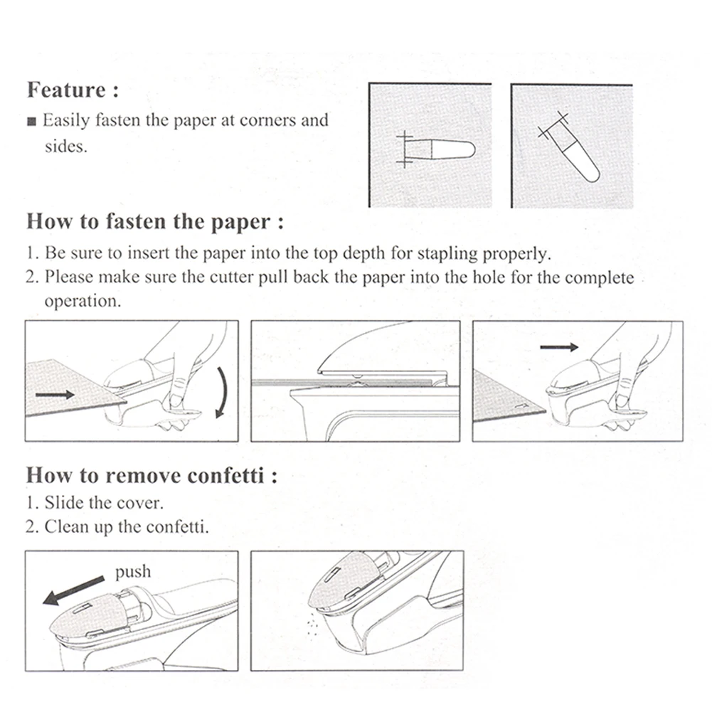 Simple Hand-held Stapler Mini Safe without Staples Staple Free Stapleless8 Sheets Capacity for Office School Paper Binding Hot