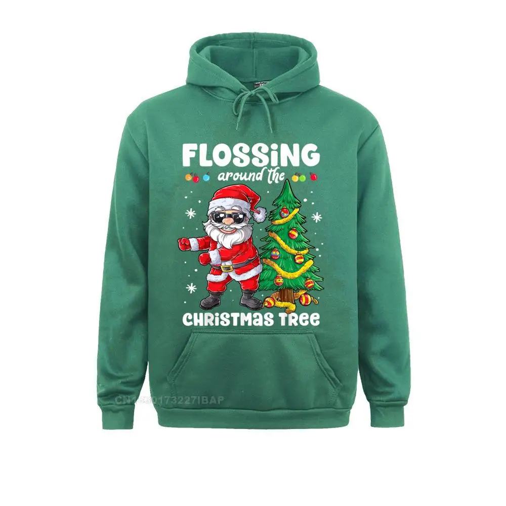 thumbnail image 1 of Sudadera con capucha personalizada para hombre con hilo dental de Papá Noel alrededor del árbol de Navidad y luces, nueva moda, con estampado, 1 of 5