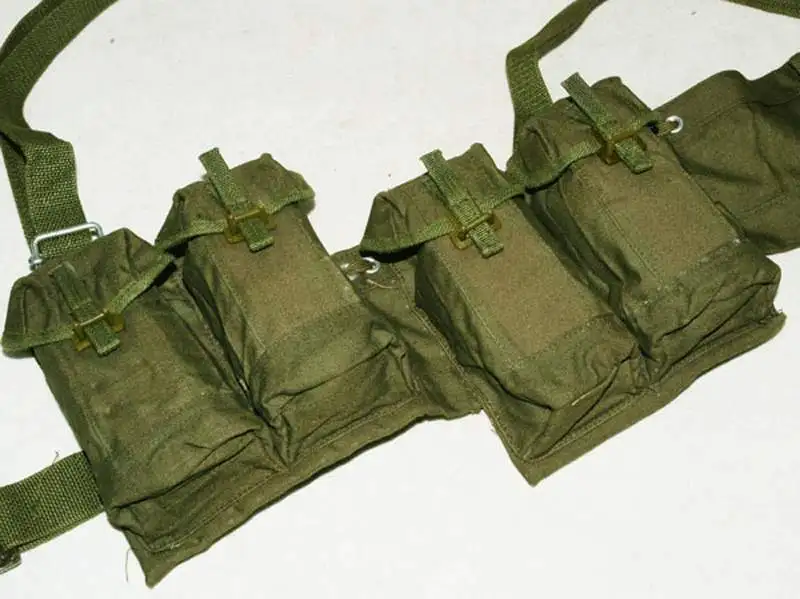 SURPLUS ORIGINAL VIETNAM WAR CHINESE TYPE 63 POUCH CHEST-RIG BANDOLIER MAG AMMO POUCH- World military Store