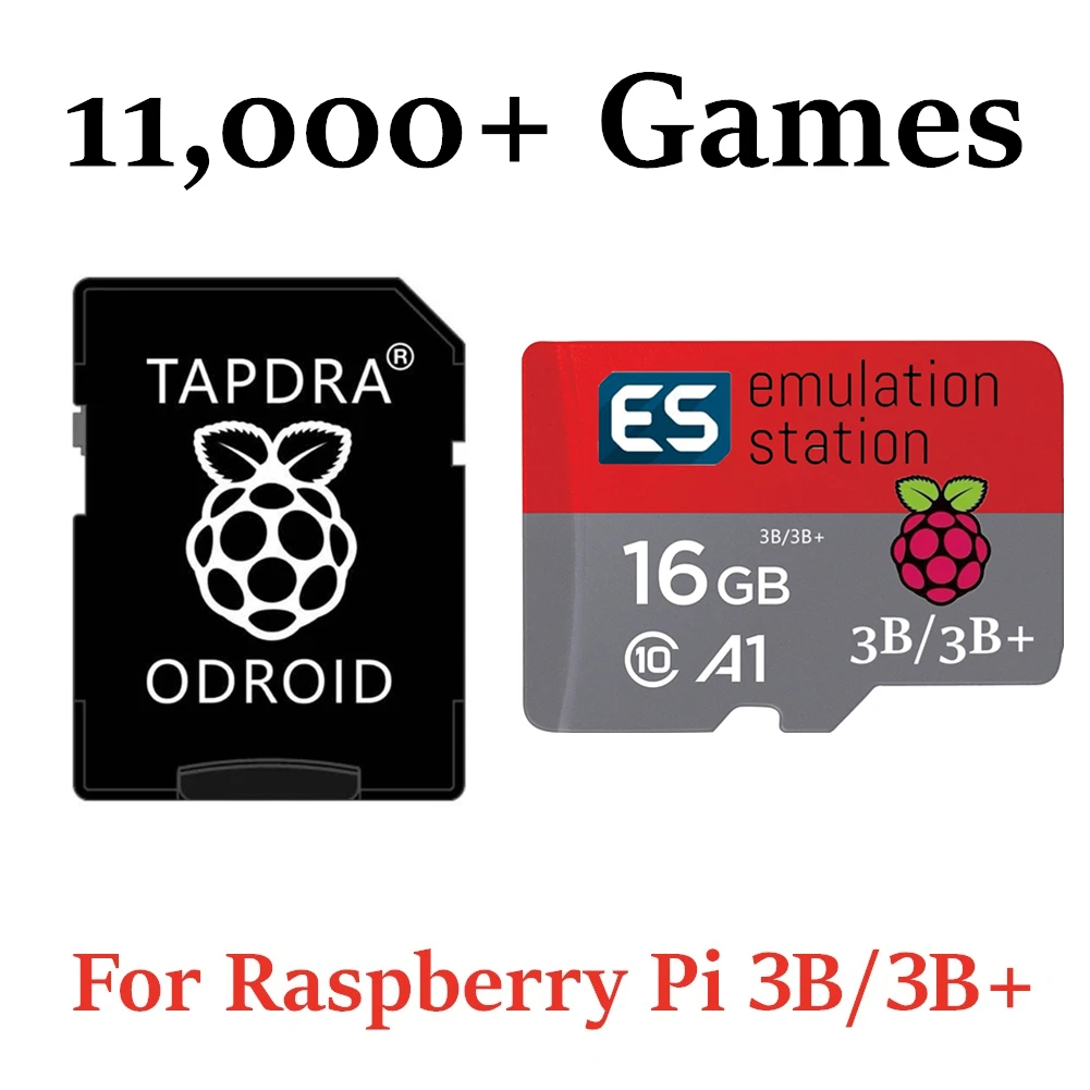 16 Гб Sandisk MicroSD карта для всех моделей Raspberry Pi 2/3 и 3B + с более чем 11000 играми Retropie 4