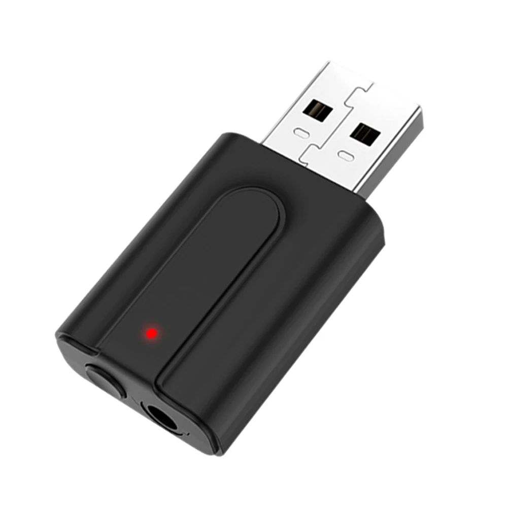 2 в 1 USB Bluetooth V5.0 приемник передатчик автомобильный беспроводной аудио AUX адаптер новое поступление - Цвет: Black