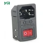 10A 250VAC 3 Pin iec320 C14 inlet connector plug power socket with red lamp rocker switch 10A fuse holder socket Power Switch ► Photo 3/6