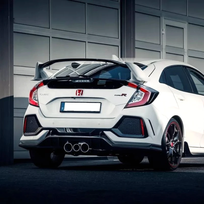 Для Honda Civic хэтчбек- type-R ABS пластик Неокрашенный задний спойлер на крыло, крышу багажника губы багажника Крышка автомобиля Стайлинг