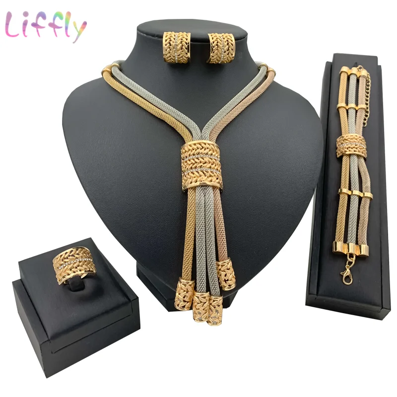 Набор женских украшений в нигерийском стиле красивое многослойное ожерелье