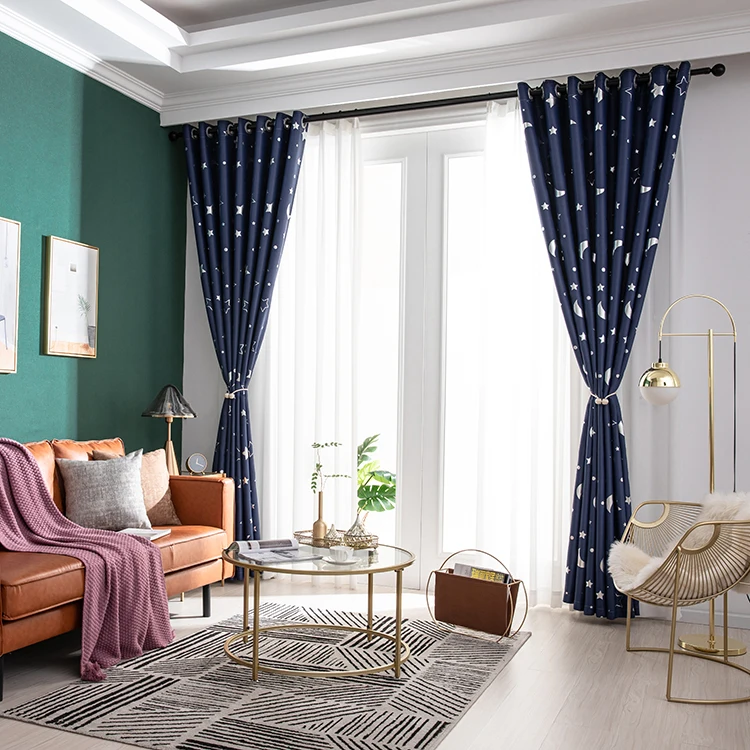 Детская фотография темные занавески с принтом в гостиной отделением (39 3x98 4 дюйма