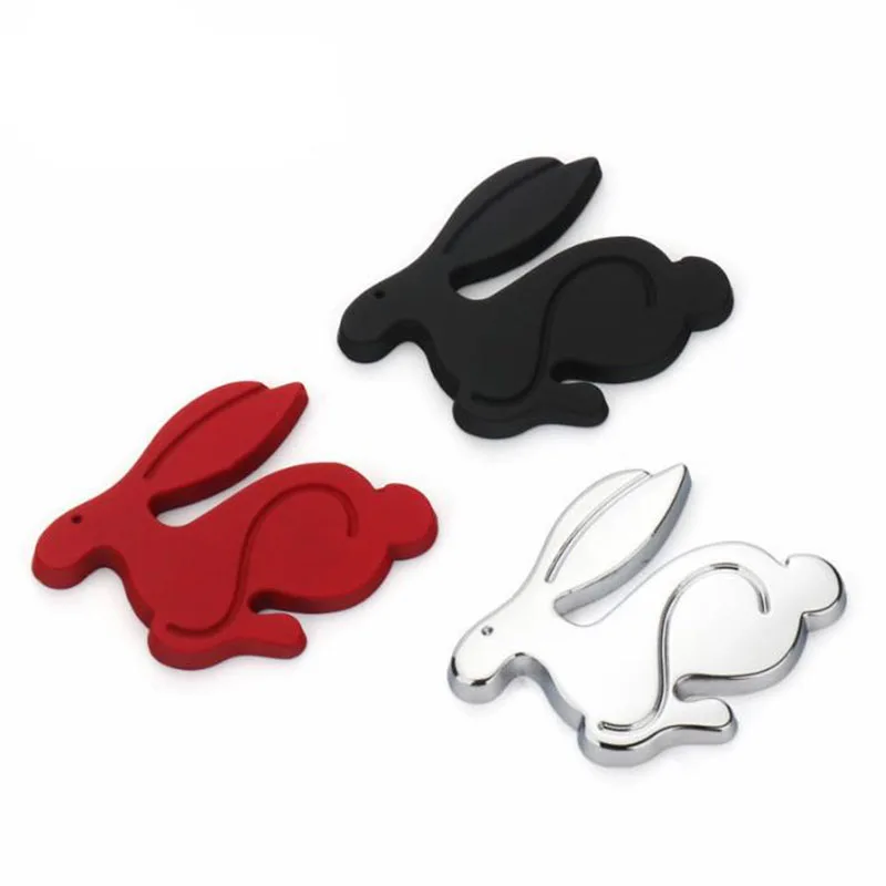 

3D Metal Running Rabbit Emblem Car Sticker Rear Trunk Badge for Volkswagen VW Jetta Polo Golf 4 7 GTI Universal Car Accessories