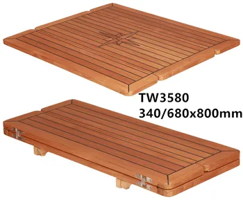 

340/680x800mm Folding Wing Teak Table Top With Nautic Star Marine Boat RV TW3580