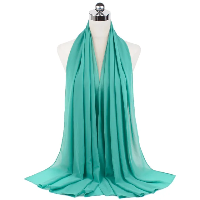 High Quality Good Stitching Stitch Plain Premium Heavy Chiffon Hijab Scarf Malaysian Women's Scarves Hijabs Long Shawl Shawls 29