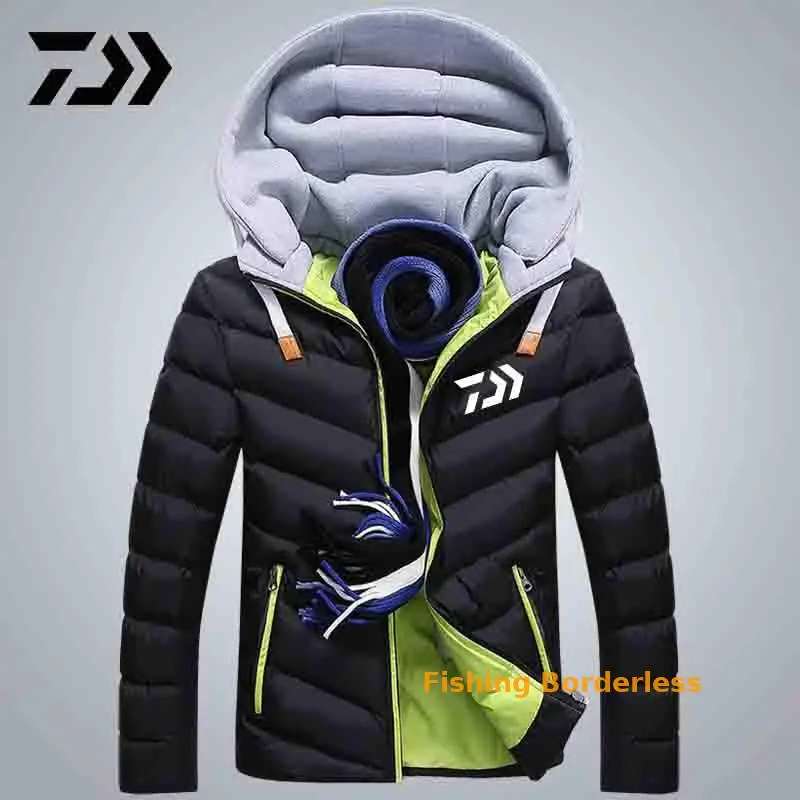 

Winter Parkas Men's Fishing Jackets 2020 Hooded Coats Men Outdoor Sport Thick Cotton DAIWA Fishing Jacket Male Brand Clothing