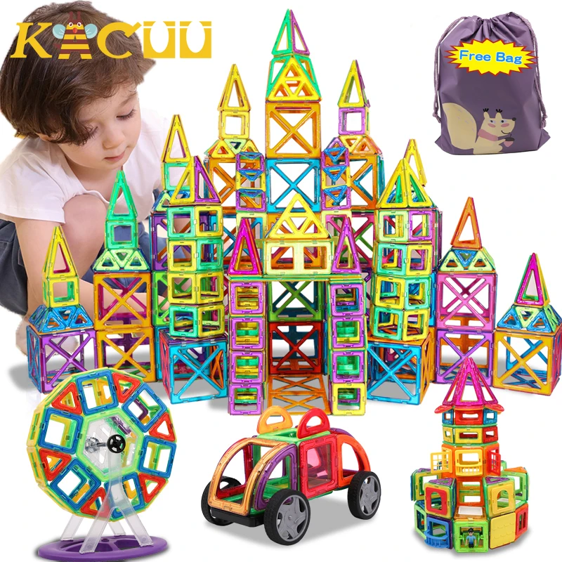 

KACUU Big Size Magnetic Blocks Magnetic Designer Constructor Set Model & Building Toy Magnets Educational Toys For Children