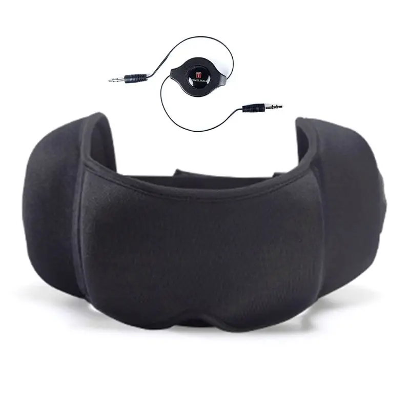 

Eye Mask Sleeping Music Earphone 3.5mm Stereo with Retractable Audio Cable