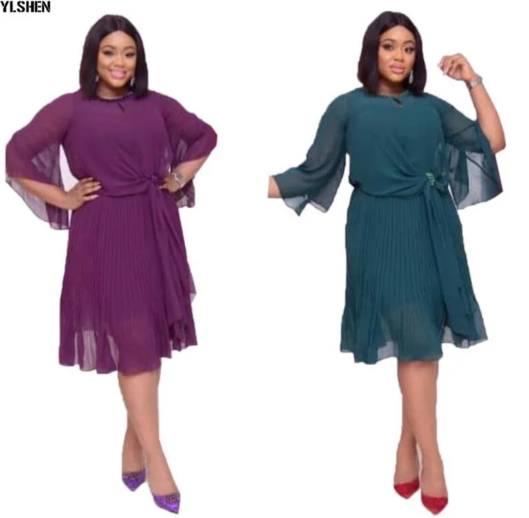 African Dresses For Women 2019 New Elegent Fashion Style African Dress Clothes Women Plus Size Knee-length Ankara Dresses L-3XL 08