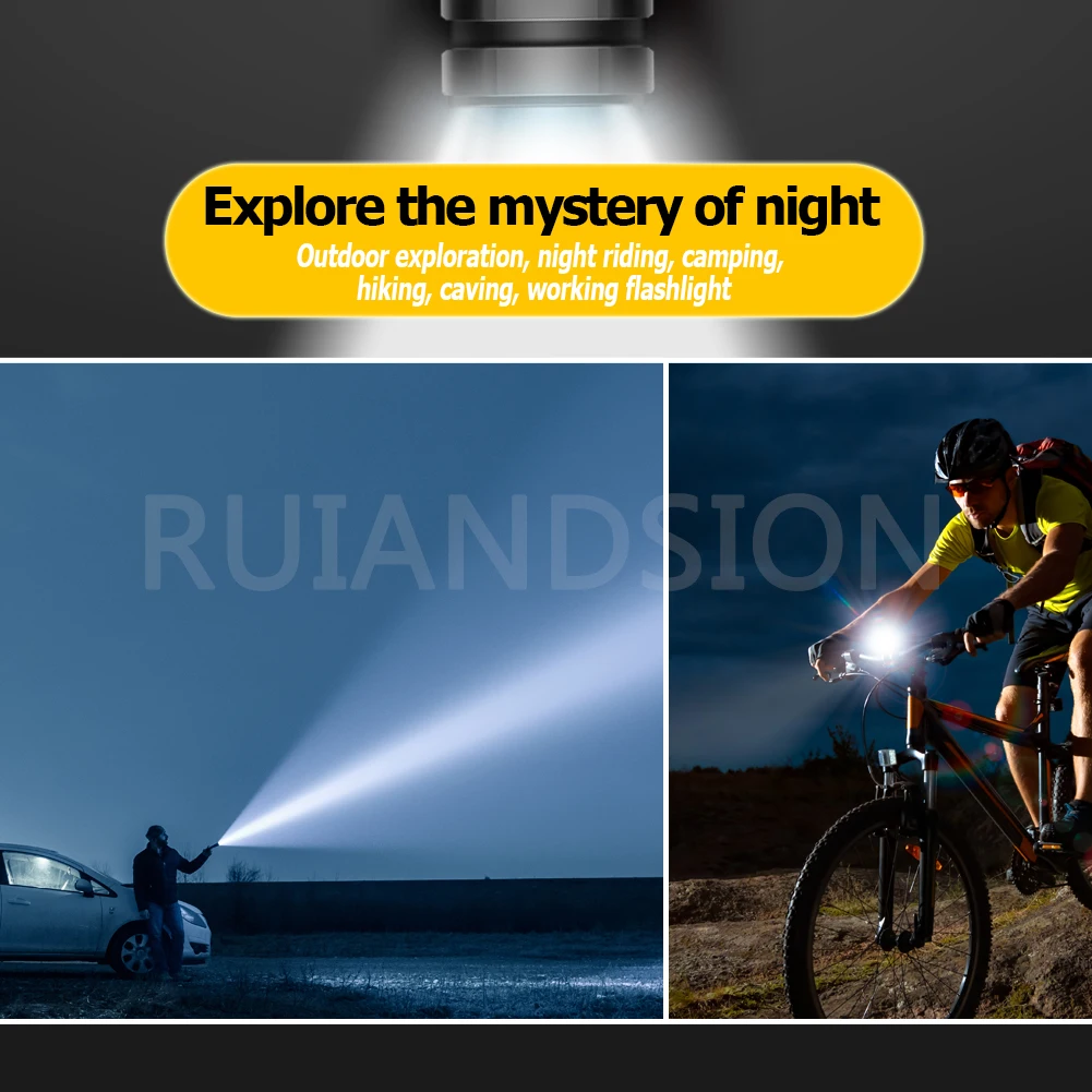RUIANDSION LED Maglite  , 3D 6D 9D  ġ, XPG2 1-9V, 5-30V, 1.5V, 3V, 6V, 4.5V, 12V, 18V, 13.5V, 6000K, 2X P13.
