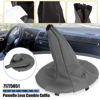 

5 Speed Car Gear Shift Knob with Gaiter Boot Cover PU Leather For Fiat Panda 2003-2012 500 500C 2007-2013