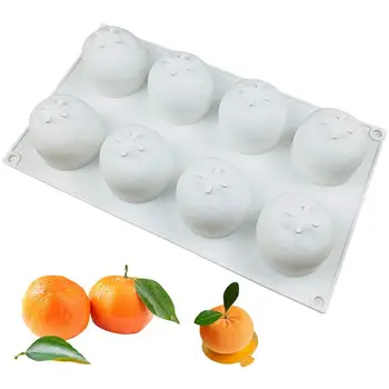 

8 Oranges Pudding Cup Art Cake Mould Pan 3D Silicone Mold Mousse Silicon Mold