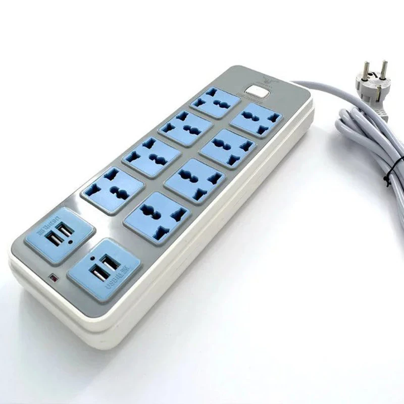 2 м силовое гнездо для шнура удлинителя 4 USB порта многофункциональное зарядное устройство адаптер 10A США ЕС Великобритания для офиса Бытовая монтажная плата