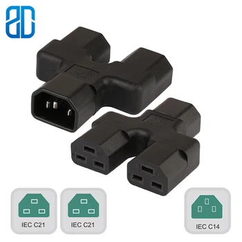 

C14-2*C21 Two In One IEC320 C14 TO 2*IEC 320 C21 AC Power Adapter RConnector Converter Male To Female Socket Conversion Plug