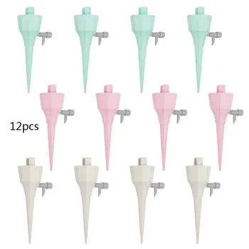 

Plant Self Watering Spikes Devices Slow Release Control Tap Switch Automatic Irrigation Watering Drip System-12Pack