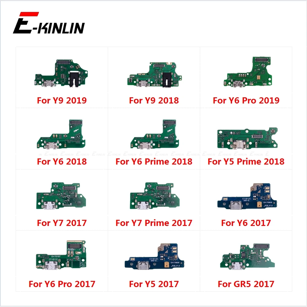 

USB Charging Port Dock Plug Connector Charger Board Microphone Flex Cable For HuaWei Y9 Y7 Y6 Pro Y5 Prime GR5 2017 2018 2019