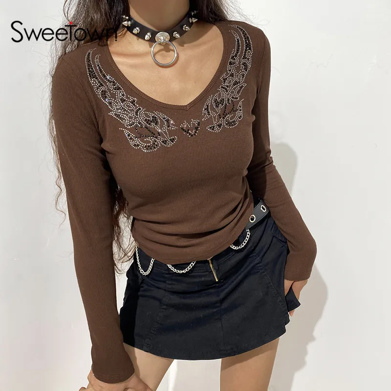 Sweetown Rhinestone Wing Green Grunge 