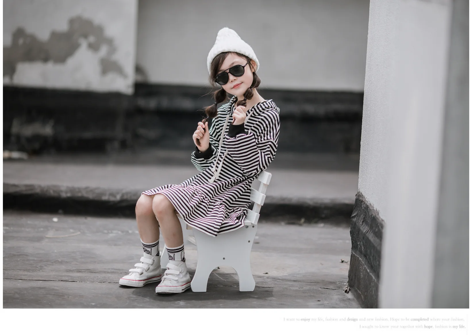 Новинка года, платье для маленьких девочек элегантное осеннее детское платье-свитер Детское платье в полоску повседневное хлопковое платье с капюшоном для малышей#5366