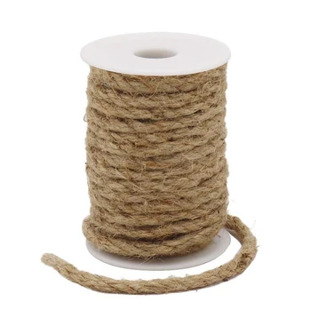 

6mm DIY Natural Strong Packing Bag For Gardening For Camping Brown Jute Rope Vintage For Bundling Thick For Decorating