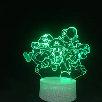 

Game Super Mario Bros Action Figure Desk Lamp 3D Bedroom Decorative Lamp Child Kids Baby Gift Nightlight Night Light LED Decor