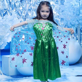 

Snow And Ice Girl Anna Princess Skirt Children's Party New Children's Dress Dress With Princess Dress