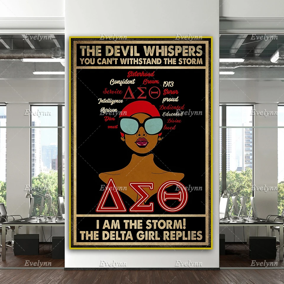Плакат You cannot Whispers Can't Withstand The Storm Дельта Dst Sigma Sorority Theta домашний декор холст