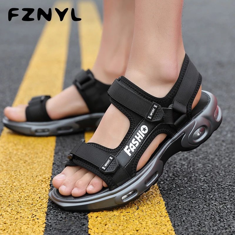 

FZNYL Man Sandals 2019 Summer Outdoor Travel Men Casual Shoes Beach Sandal Male Air Cushion Shockproof Breathable Big Size 44