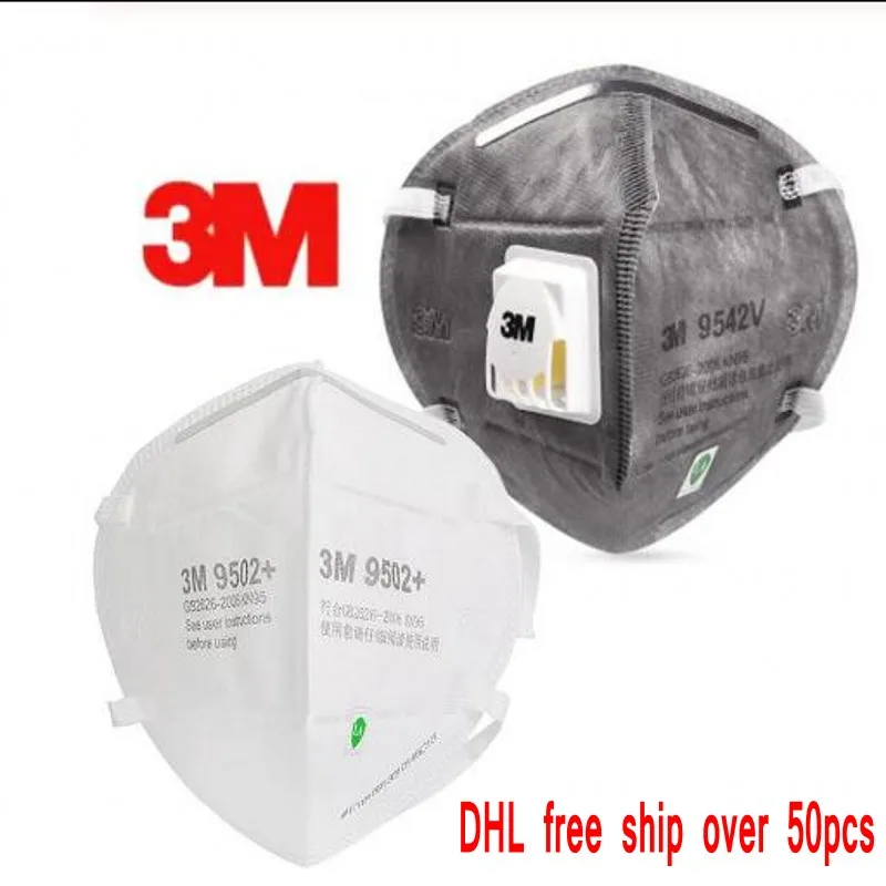 

FFP3 9502v 9542V Dust Mask Aura Respirator Protective Mask Anti-PM2.5 Filter Oily Non-oily Particulates Haze Weather 5/10/50