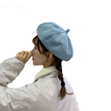 Fashion Winter Beret Hats Female Elegant Painter Hat For Girls Plain Cap Octagonal Cap Solid Black Beret Hat Girls Female
