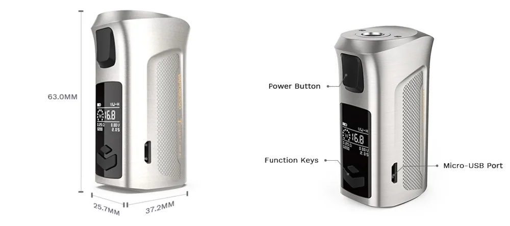 Original Vaporesso Target Mini 2 50W Vape Box Mod Electronic Cigarette Fit 2000mAh Built-in Battery For Vapor 510 VM Tank 22 7