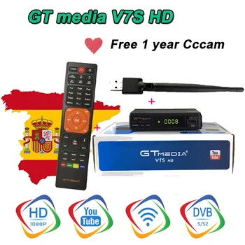 

3pc Freesat V7 HD Satellite Receiver with USB WIFI Europe Cccam Cline Italy UK Full HD DVB-S2/S satellite tv decode TV Receiver