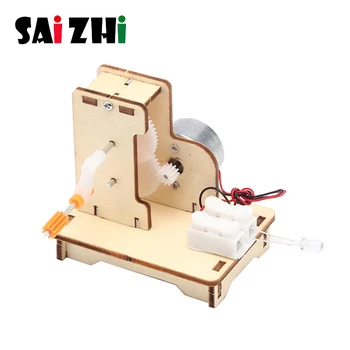 

Saizhi Funny Science Educational Hand Dynamo Children Wood Physical Experiment Students Generator Handmade Assemble Toys