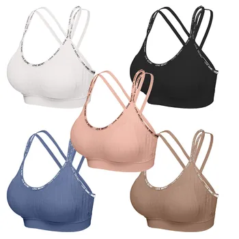 

Yogaing Vest Strap Style Women's Push Up Lingerie Seamless Bra Bralette Lace Bra Top Solid Color Cover Sports Bra G3