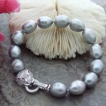 

Jewelry Pearl Bracelet natura 10-11mm south sea grey baroque pearl bracelet 7.5-8 inch