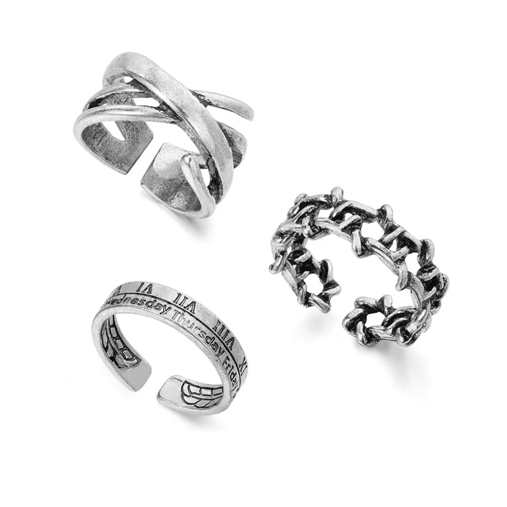 Men Women Rings Sets Resizeble for Gilrs Punk Vintage Open Ring Fashion Tail Adjustable Couple Jewelry Gift | Украшения и