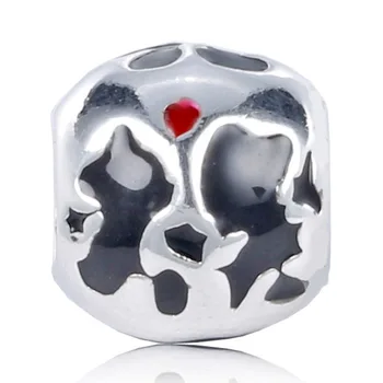

Authentic 925 Sterling Silver Bead Charm Enamel Minnie Mickey Mouse Kiss Ball Beads Fit Pandora Bracelet Bangle DIY Jewelry
