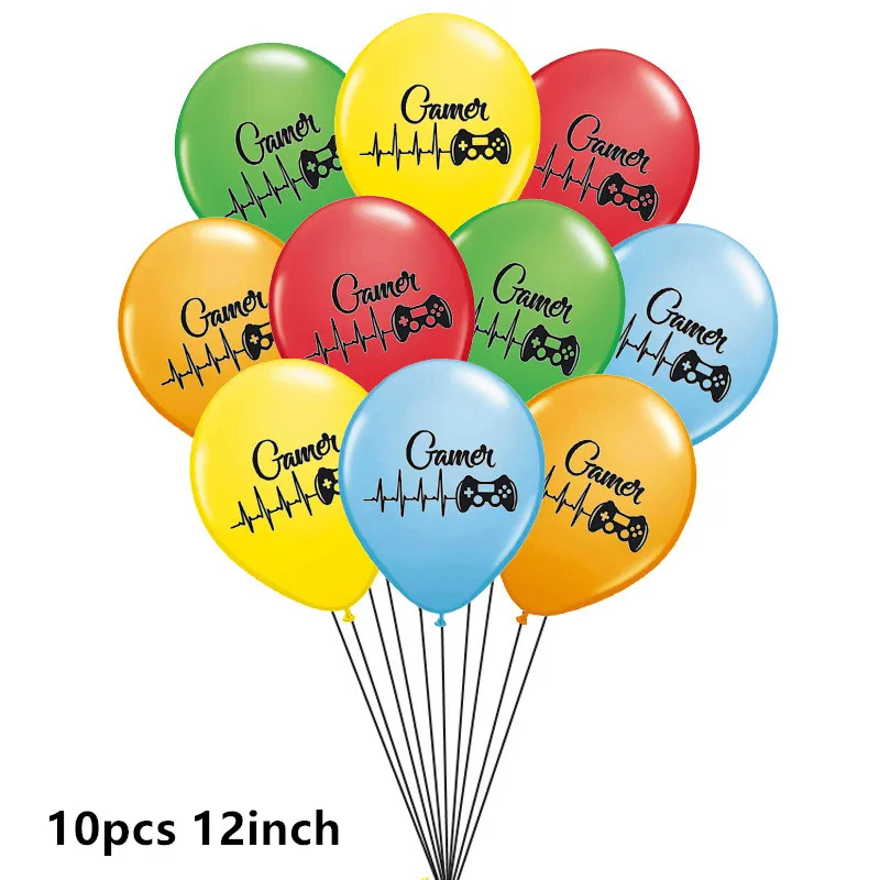10pcs 12inch Mix 1 Набор игровой ручки контроллер Латексные Шары Баннер овсянка с днем рождения флажки для украшения овсянки Игрушки для мальчиков детские шары - Color: 10pcs 12inch Mix