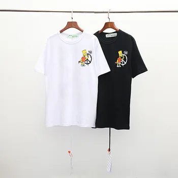 

2020 Simpson off white Cartoon Men Women Fashion Couple Lovers Cotton Casual Round neck Short sleeve simpsons off white t shirt