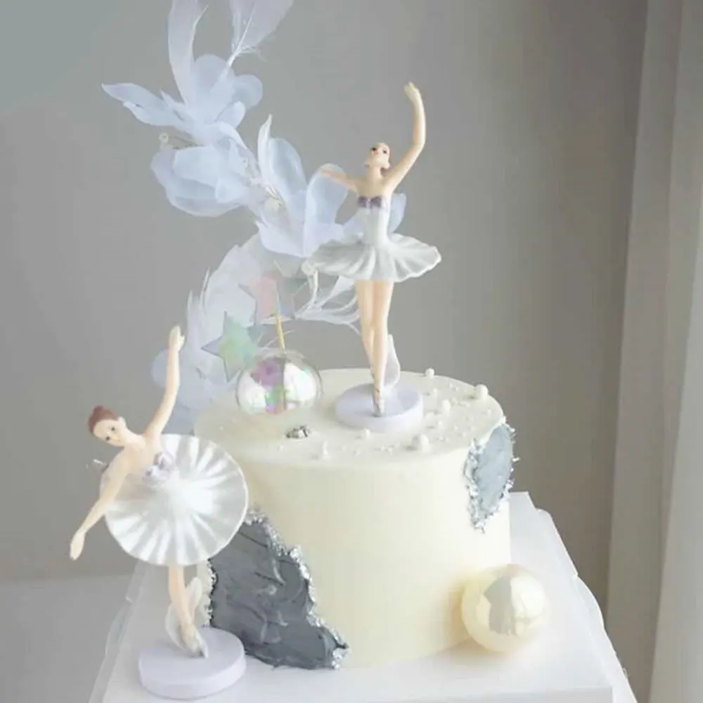 3 шт., набор инструментов для украшения торта на день рождения, элегантный балетный набор для девочек, вечерние украшения для выпечки, подарки на свадьбу
