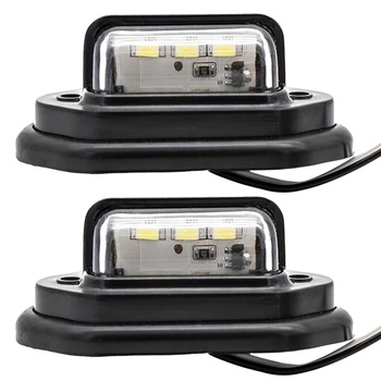

2Pcs 10-30V 3 LEDs License Plate Lights for Truck Lorry Caravan Trailer