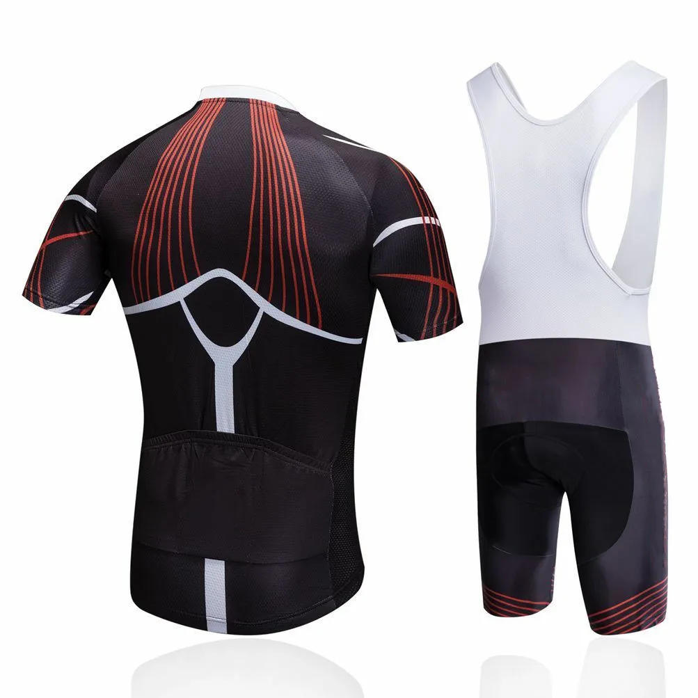 Summer Cycling Clothing Short Sleeve Suit Breathable Tight Fitting Top and Bottom Bib Shorts Kit Antiskid Bike Jersey Set