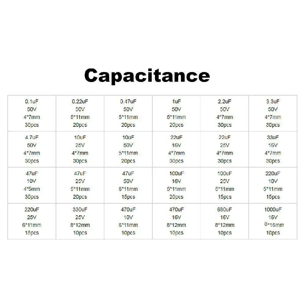 500 шт электролитический комплект конденсаторов с Ассортиментной коробкой 0 1 мкФ