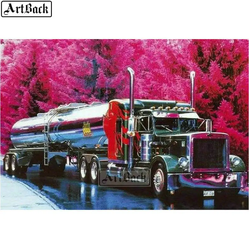 5d алмазная живопись грузовик красное дерево полная квадратная/круглая Осенняя