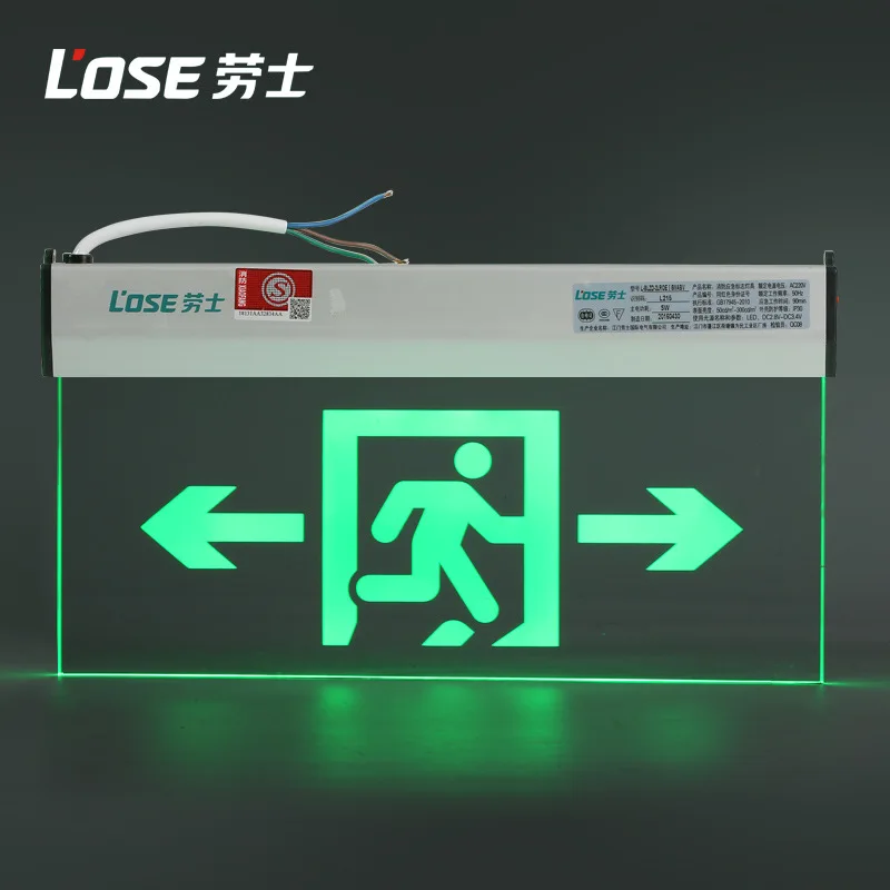 

Fire Emergency Light Exit Sign Transparent Hanging Type LED Firefighting Emergency Light