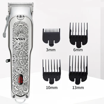 

VGR All Metal Cordless Electric Professional Hair Clipper Barber Electric Clippers Cordless Hair Clipper Tapered Rod Trim Tool